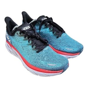 HOKA ONE ONE Clifton 8 Real Teal - Aquarelle Running Shoes Men's Size 11.5